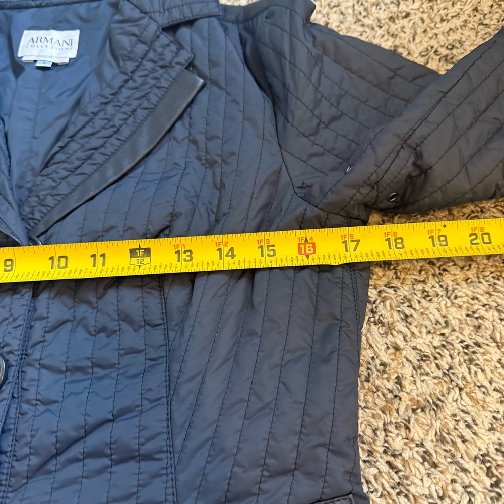 Armani Callezioni Navy Blazer Style Quilted Jacket Womens Size 4 - Picture 6 of 12